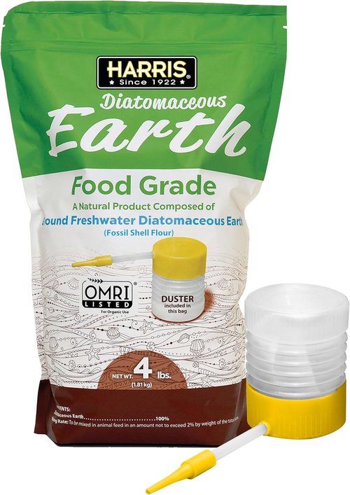 HARRIS Diatomaceous Earth Food Grade - 4lb Bag with Powder Duster for Easy Application