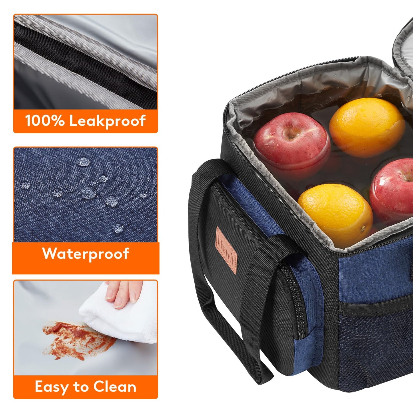 Lifewit Medium Lunch Bag, Insulated Lunch Box, Soft Cooler Cooling Tote for Adult Men Women, Black and Green 12-Can (9L)