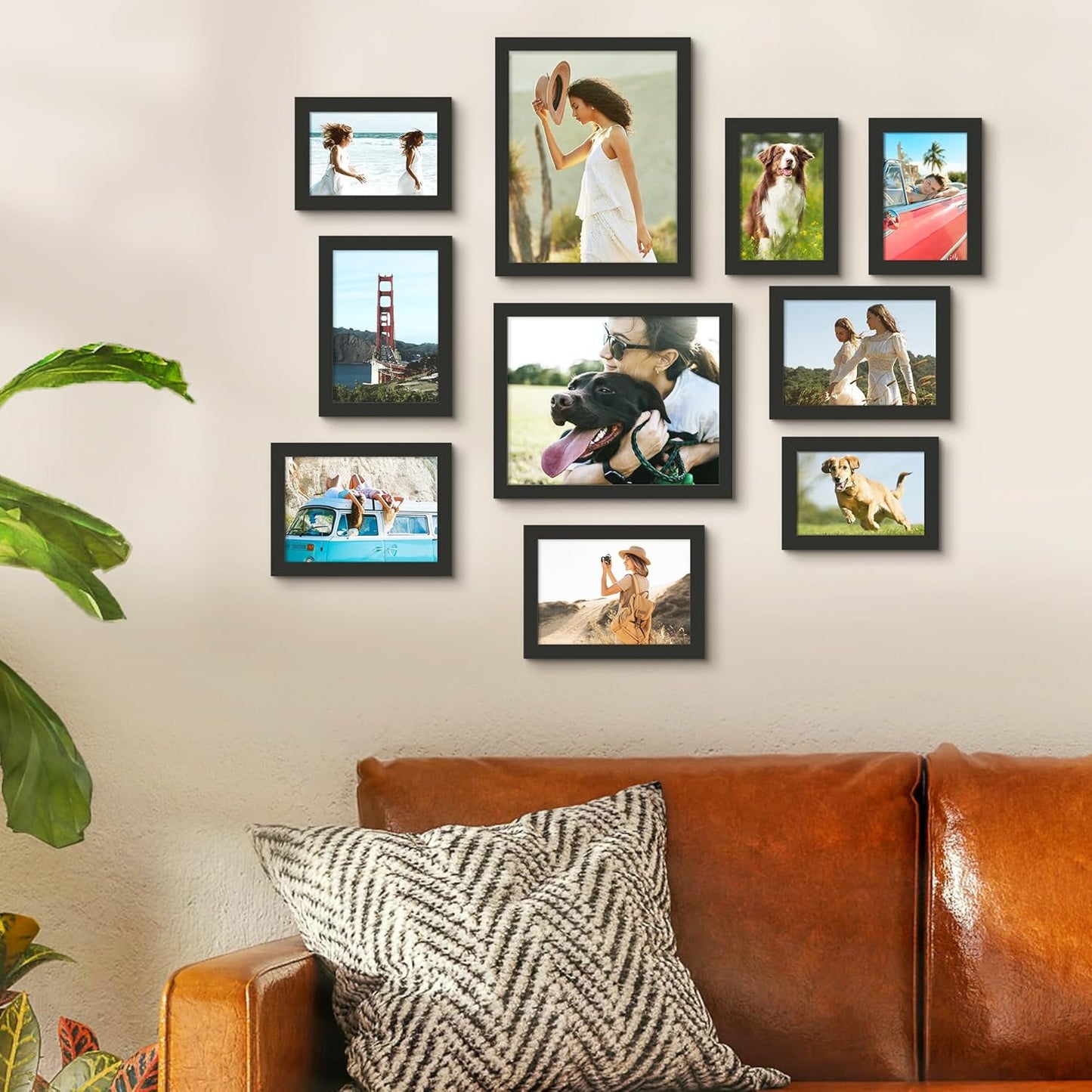 Upsimples 10 Pack Picture Frames - Collage Wall Decor for Tabletop Display | Multi-Sized Black Frames (8x10, 5x7, 4x6)