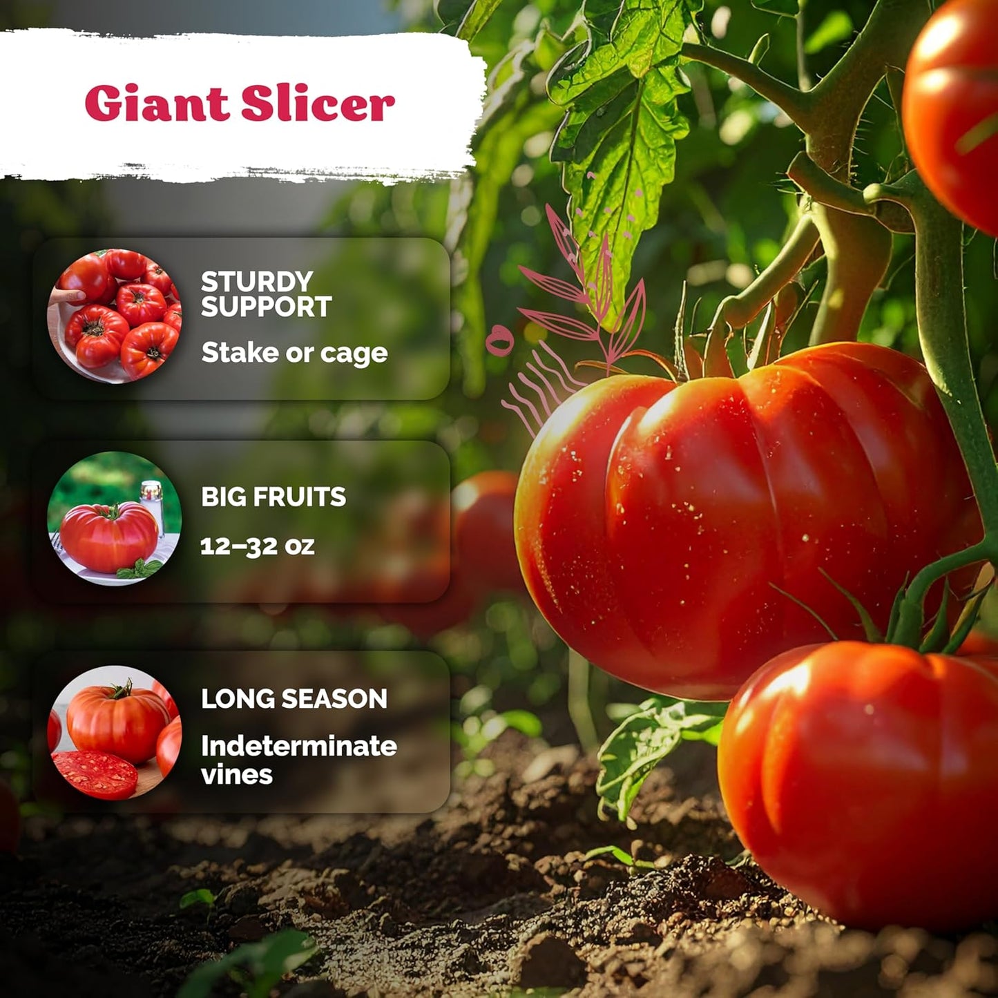 KVITER 325 Beefsteak Tomato Seeds - Non-GMO Heirloom Slicing Variety for Home Garden | Indoor & Outdoor Planting