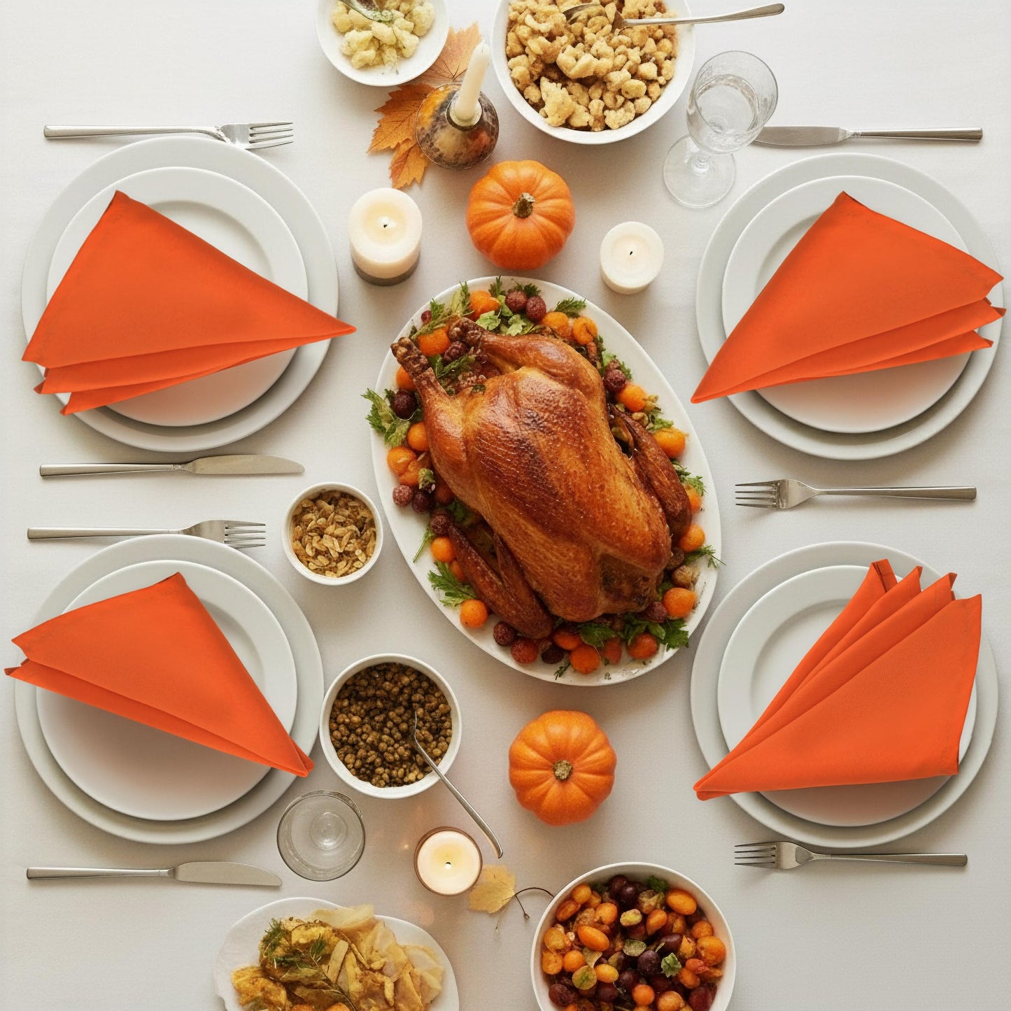 Utopia Home [288 Pack, Orange] Cloth Napkins 20x20 Inches, 100% Polyester Hemmed Edges, Washable and Reusable Ideal for Parties, Weddings and Dinners