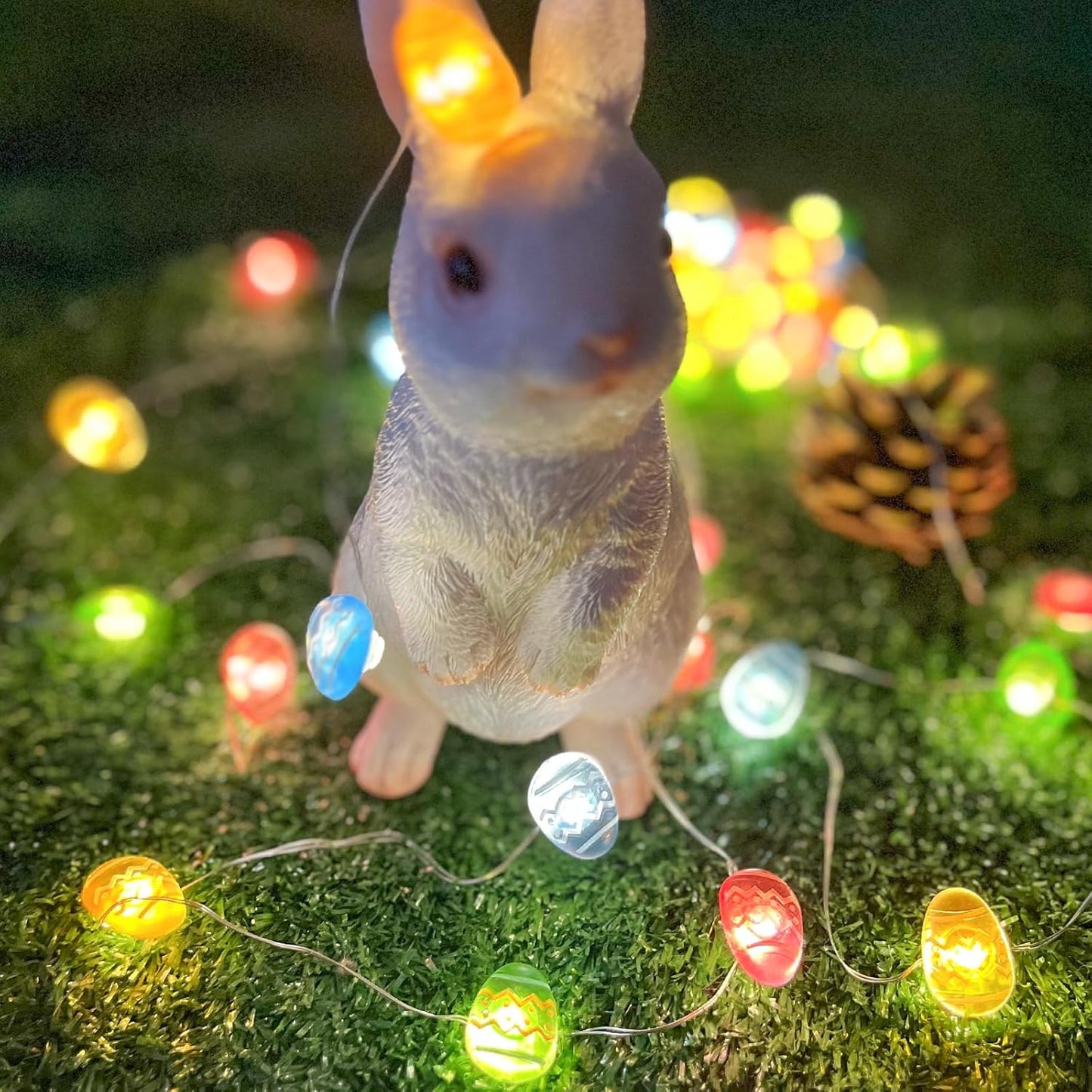 Pastel Fairy Lights by Easter Decorations - Battery Operated String Lights with Remote & Timer | Waterproof Indoor/Outdoor Twinkle Lights for Spring Party Decor