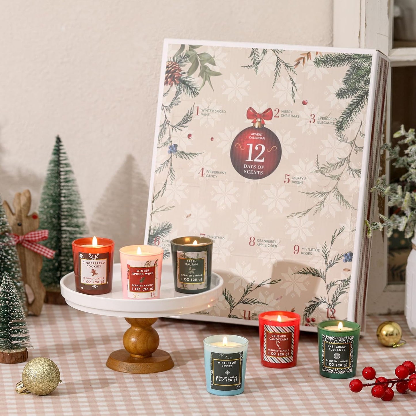 Skiennix 2025 Advent Calendar Candles - 12 Days of Scented Soy Wax Candles | Perfect Christmas Gift Set