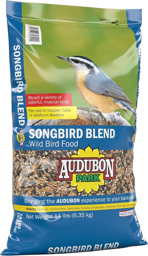 Audubon Park Songbird Blend Wild Bird Food - Premium Outdoor Feeder Mix, 14-Pound Bag