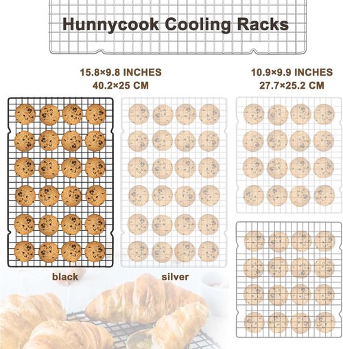 Hunnycook Cooling Rack - 15.8”×9.8” Stainless Steel Baking Rack | Oven Safe for Roasting & Grilling
