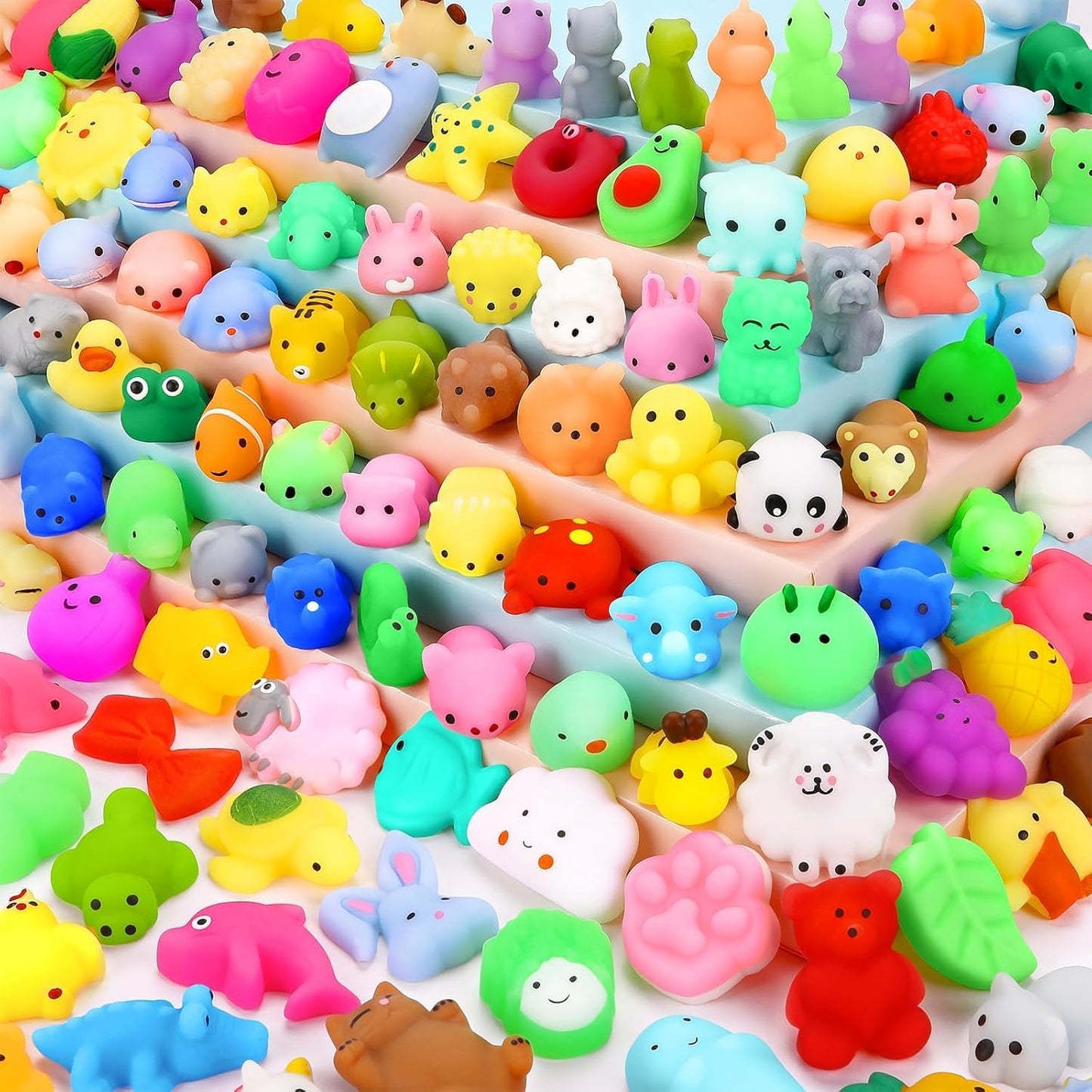 Skiennix 130-Piece Kawaii Squishy Toys Set - Fun Fidget Toys for Classroom Prizes & Birthday Gifts