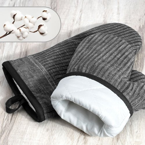 CUSIRA Oven Mitts and Pot Holders, Silicone Oven Gloves, 500 F Heat Resistant Oven Mitts Sets, Non-Slip Silicone Textured Grip, Darkgray