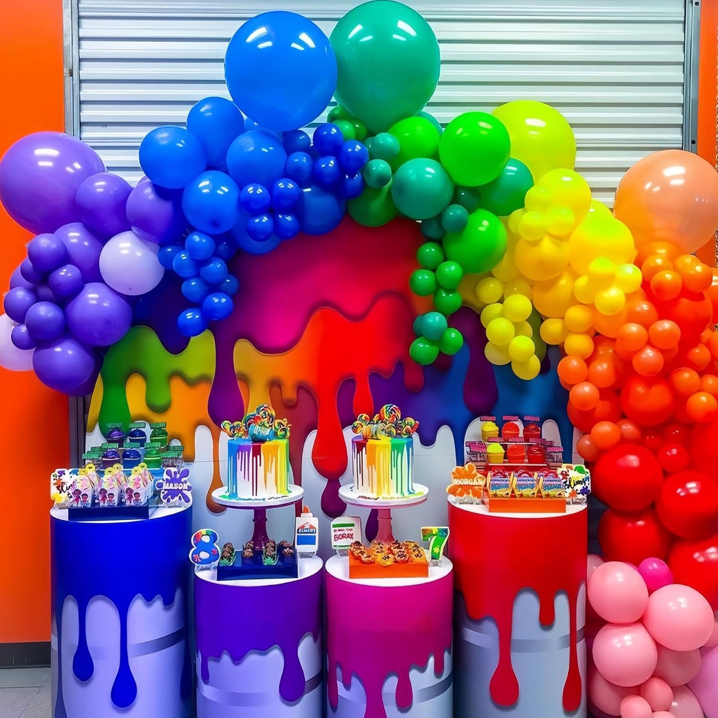Voircoloria Rainbow Balloon Garland Kit - 98-Pack in Various Sizes for Graduation, Weddings & Parties