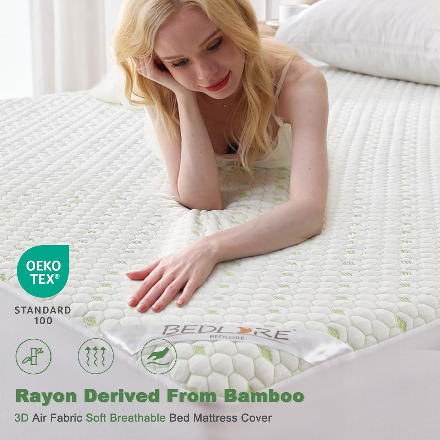 Skiennix Waterproof Mattress Protector - Twin Size Fitted Pad with 6"-15" Deep Pocket | Soft, Breathable, Noiseless Cover