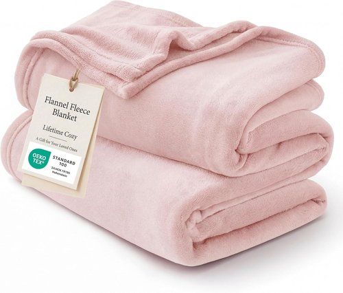 Bedsure GentleSoft Fleece Bed Blanket - Soft, Lightweight, Plush Cozy Luxury in Pink | Full Size 84x90 Inches