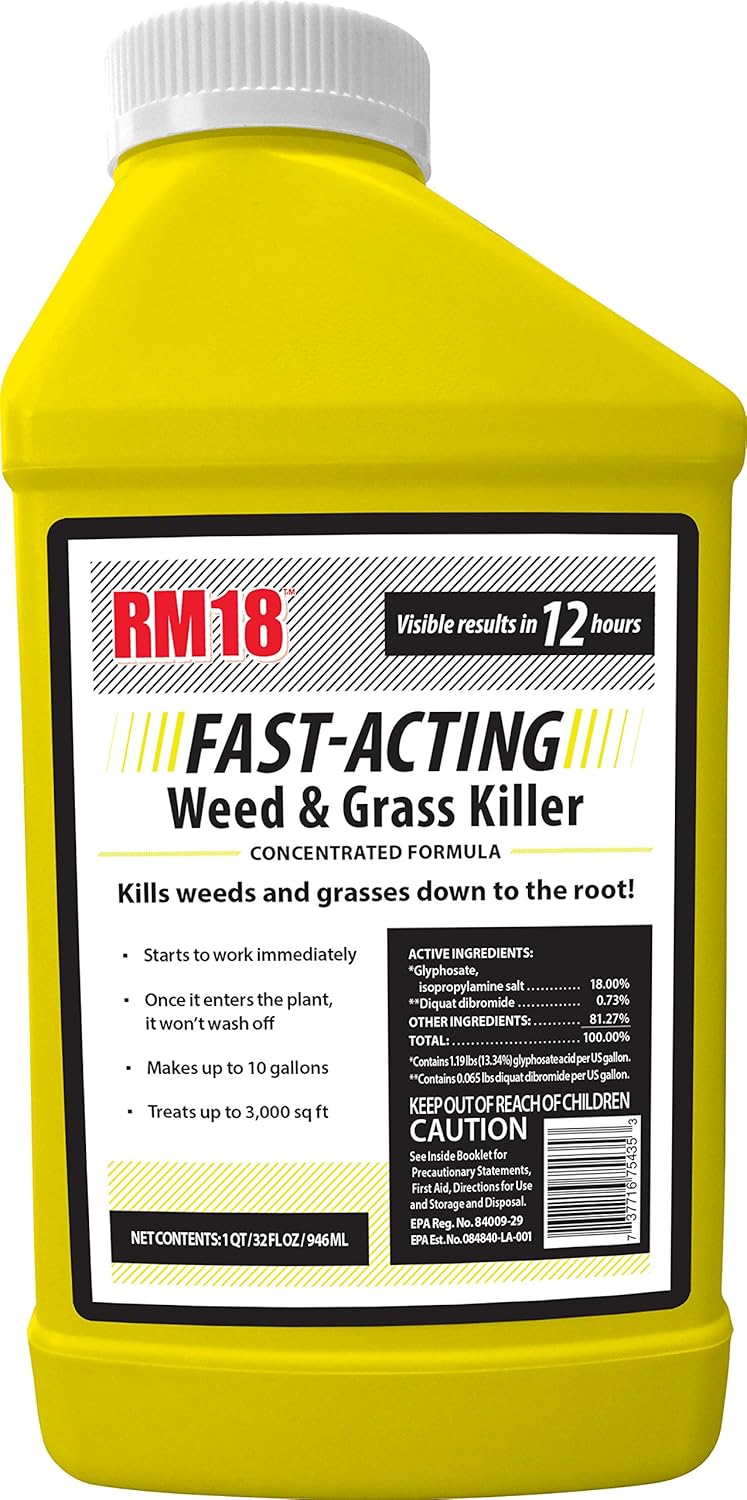 RM18 Fast-Acting Weed & Grass Killer Herbicide - 32 Ounce for Quick Results