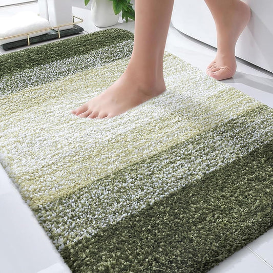 OLANLY Bathroom Rugs - Extra Soft Microfiber Mat | Quick Dry, Machine Washable, 30x20, Dark Green