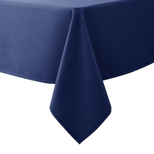 Biscaynebay Textured Fabric Tablecloths 70x108 Inches Rectangular, Navy Water Resistant Tablecloths for Dining, Kitchen, Wedding and Parties etc. Machine Washable
