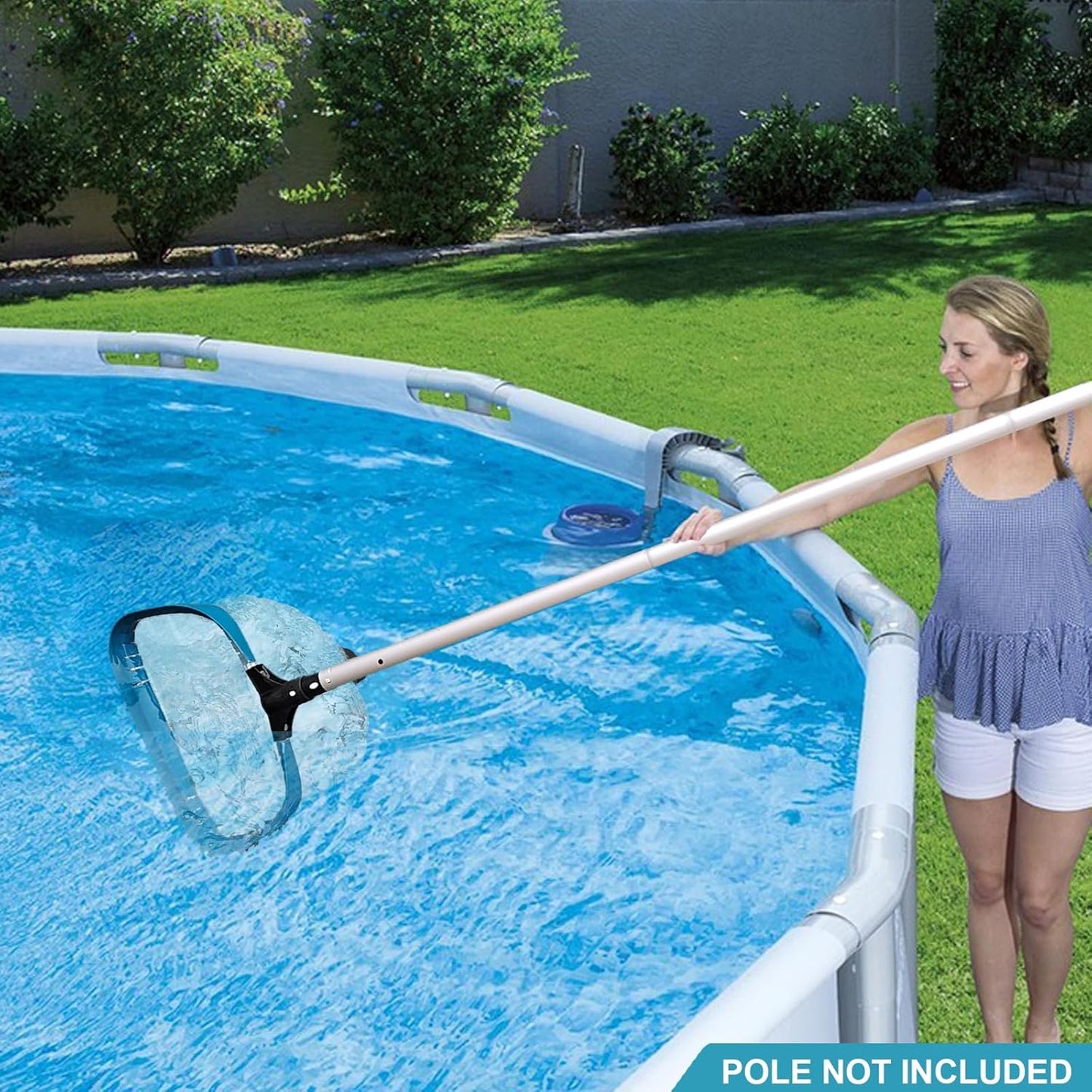 Skiennix 14" Pool Skimmer Net - Ultra Fine Mesh Rake with Strong Aluminum Frame for Easy Debris Removal