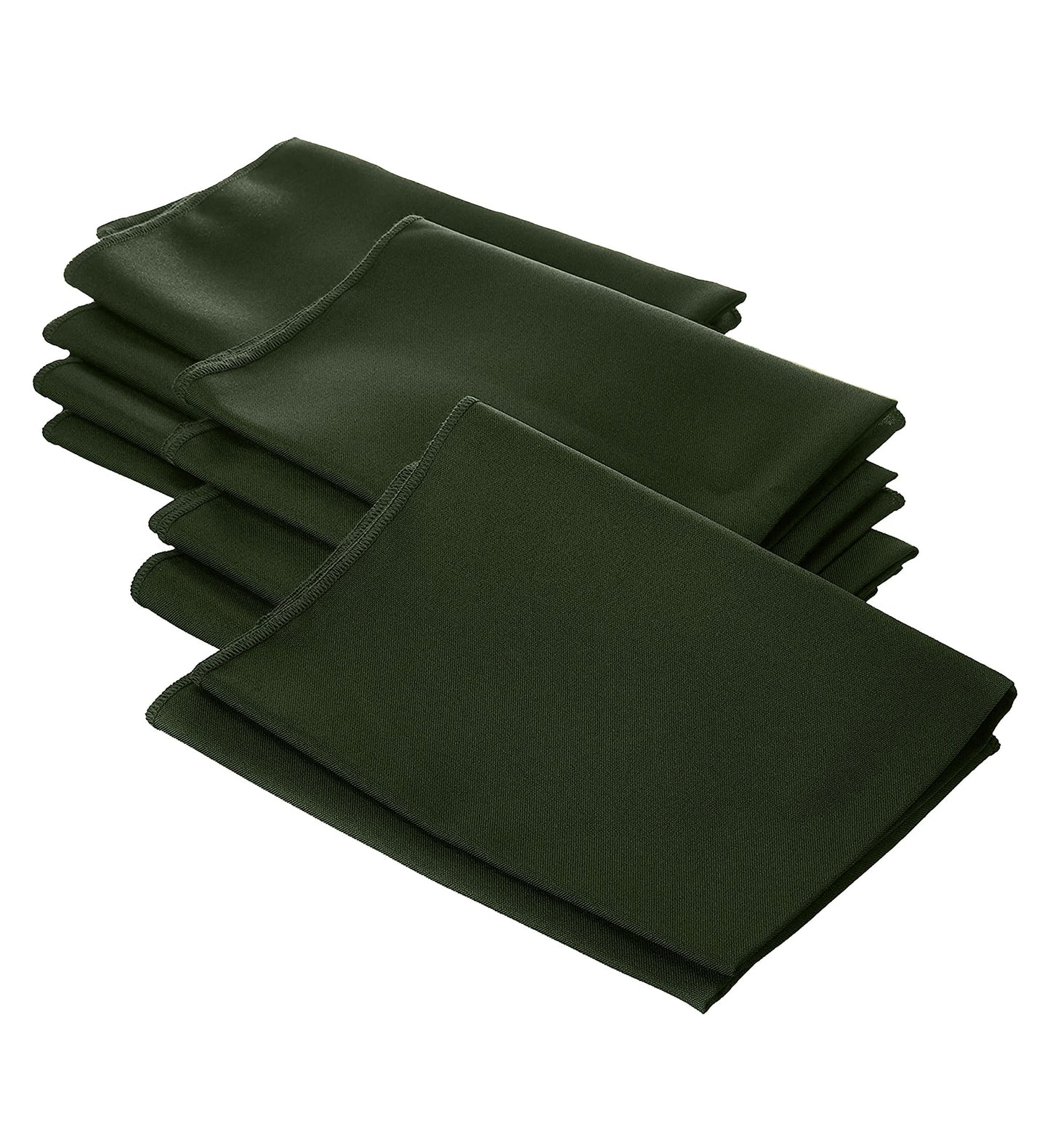 LA Linen 10-Pack Poly Poplin Napkin, Soft Cloth Napkins, Washable Reusable Napkins, Stain and Wrinkle Resistance Table Napkins for Dinner, Wedding, Parties, 18 by 18-Inch, Olive