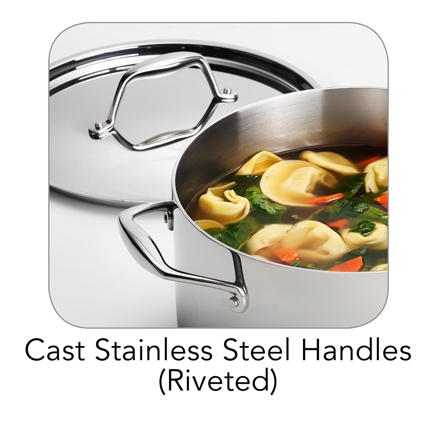 Tramontina Signature Tri-Ply Clad Stainless Steel 6-Quart Sauce Pot with Lid, Induction-Ready Pot, Dishwasher-Safe, NSF-Certified, Made in Brazil
