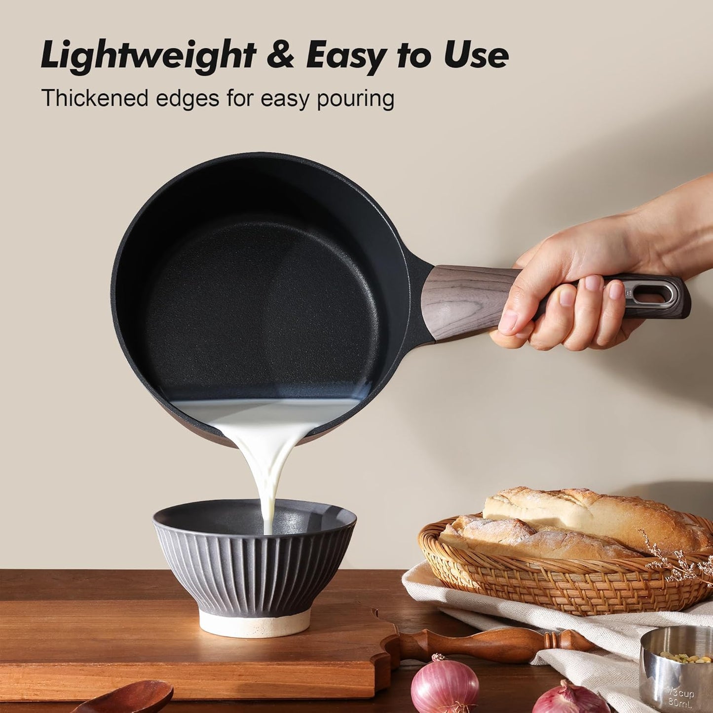 SENSARTE Nonstick Saucepan - 2.0 Quart Cooking Pot with Lid & Stay Cool Handle | PFOA Free, Induction Compatible