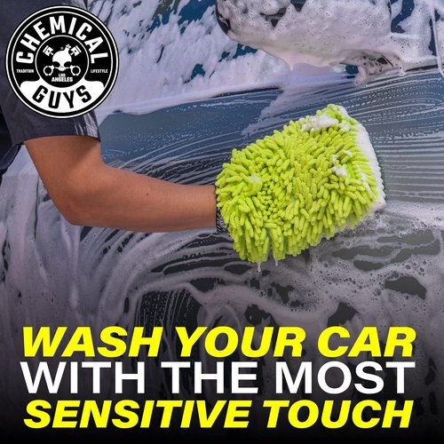 Chemical Guys Microfiber Wash Mitt - Ultra-Soft, Scratch-Free Car Wash Glove in Lime Green | Safe for Trucks & SUVs