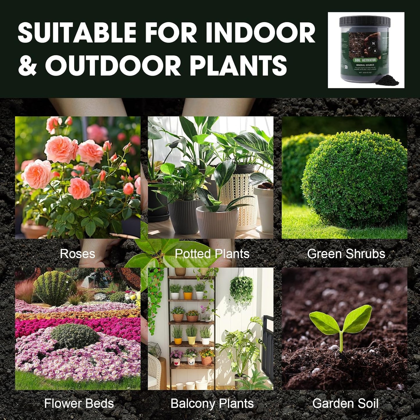 Skiennix Soil Activator - Organic Plant Fertilizer for Garden Beds | 32.4 oz (920g) Root Growth Booster