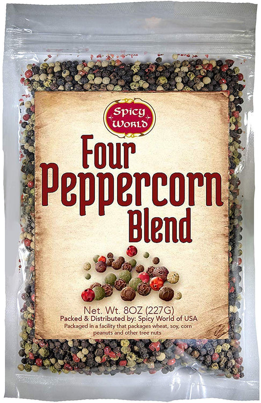 Spicy World Four Peppercorn Blend - 8-Ounce Rainbow Pepper for Flavorful Dishes
