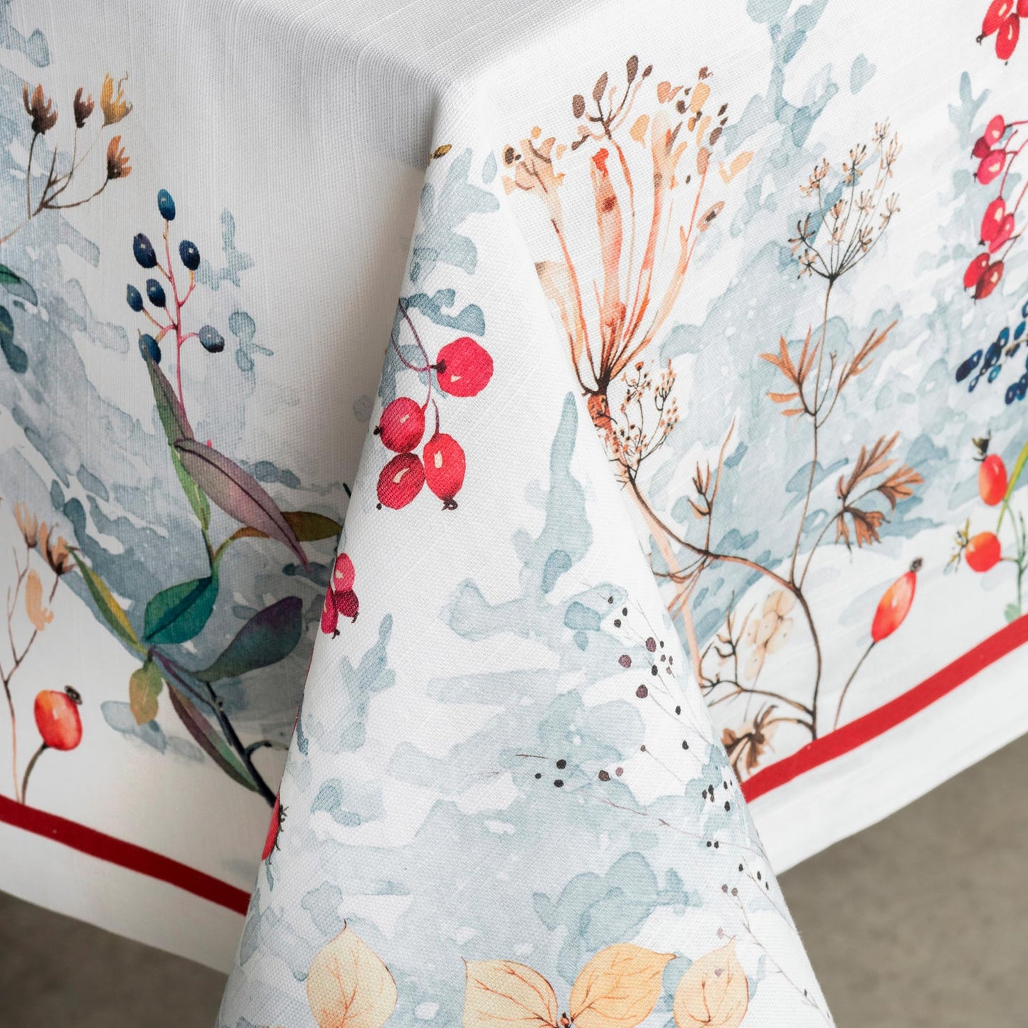 Maison d' Hermine Table Cloth Rectangle Table 100% Cotton 54 x 72 Inches Fall Tablecloth Reusable Everyday Use for Thanksgiving Christmas Decorations Dining Farmhouse Party (Morzine)