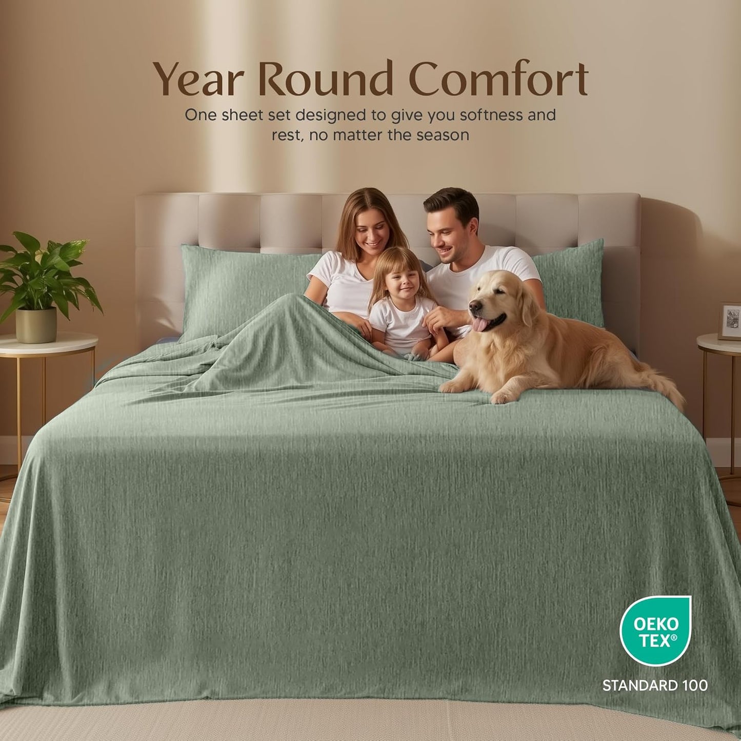 Utopia Bedding Queen Size Sheet Set - Soft, Breathable Microfiber, 4-Piece in Heather Sage