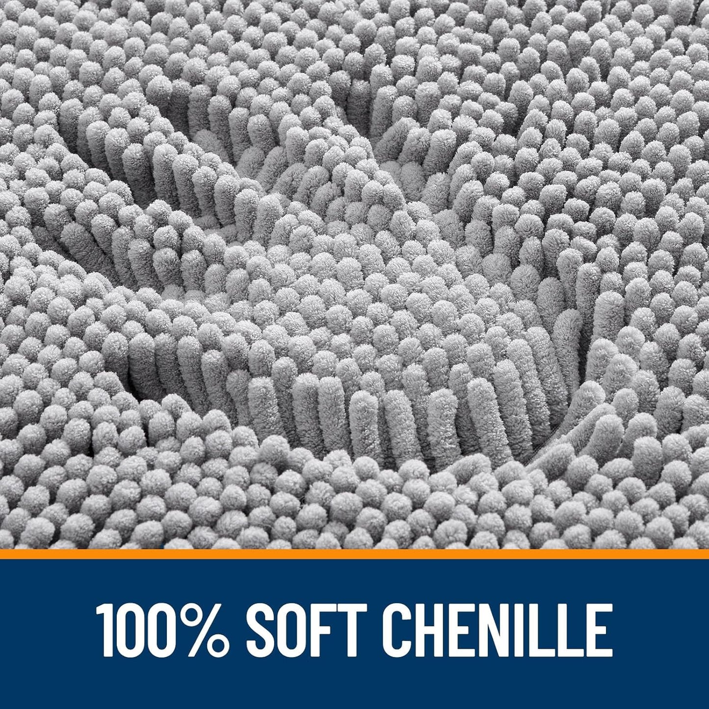 OLANLY Bathroom Rugs - Extra Soft Chenille Bath Mats | Quick Dry, Machine Washable, 30x20, Grey
