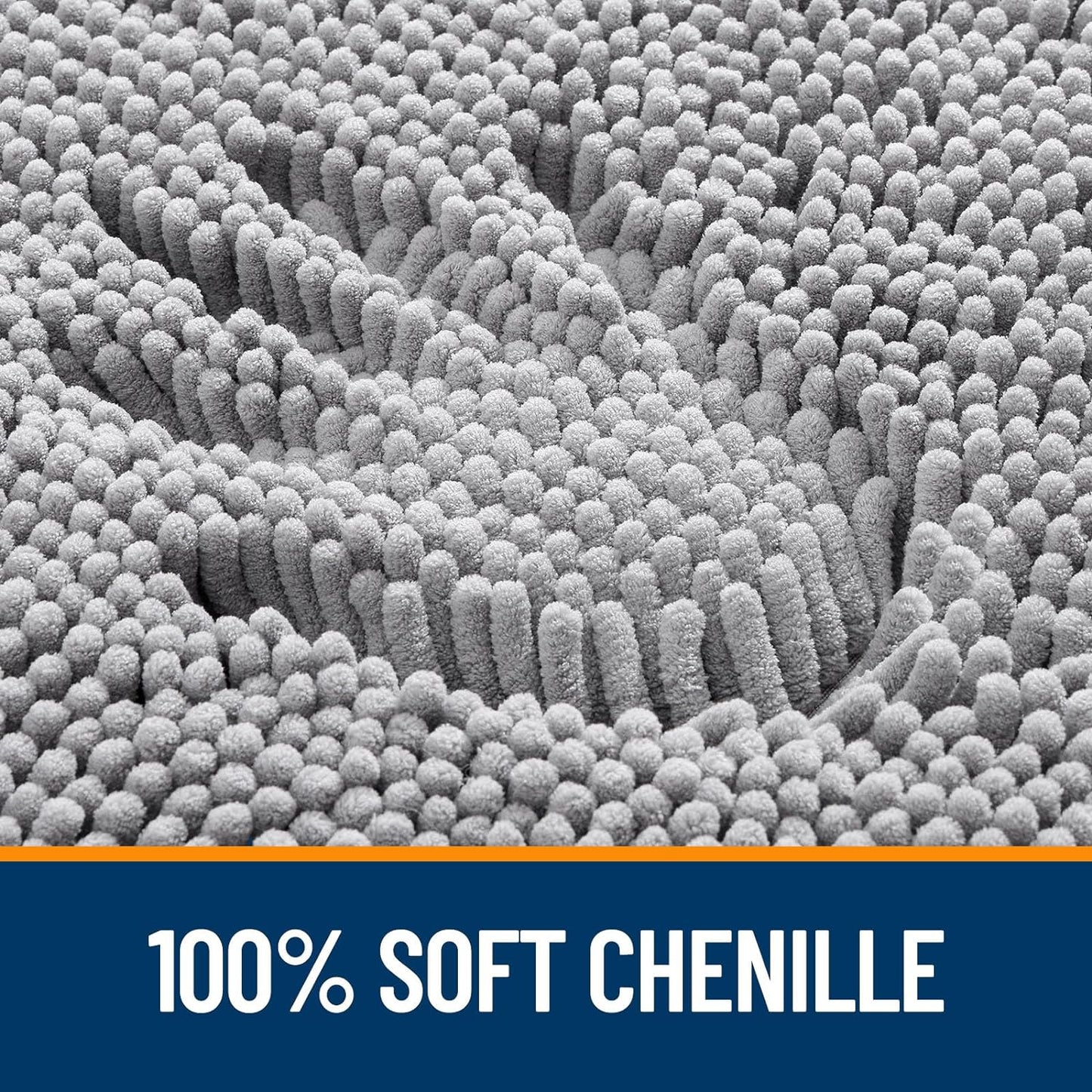OLANLY Bathroom Rugs - Extra Soft Absorbent Chenille Mats | Quick Dry, Machine Washable, 35x24, Grey