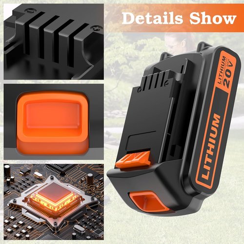 BULL-TECH 20V MAX 2.0Ah Replacement Battery - Compatible with All Black & Decker Power Tools