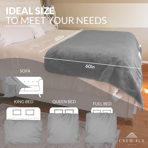 Couples Blanket Waterproof for Adults, 3 Layer Lightweight and Stain Proof Couples Blanket Water proof & Dogs, Love Blankets Waterproof - Sherpa Cover with Carry Bag, Machine Washable (Gray, 80x60)