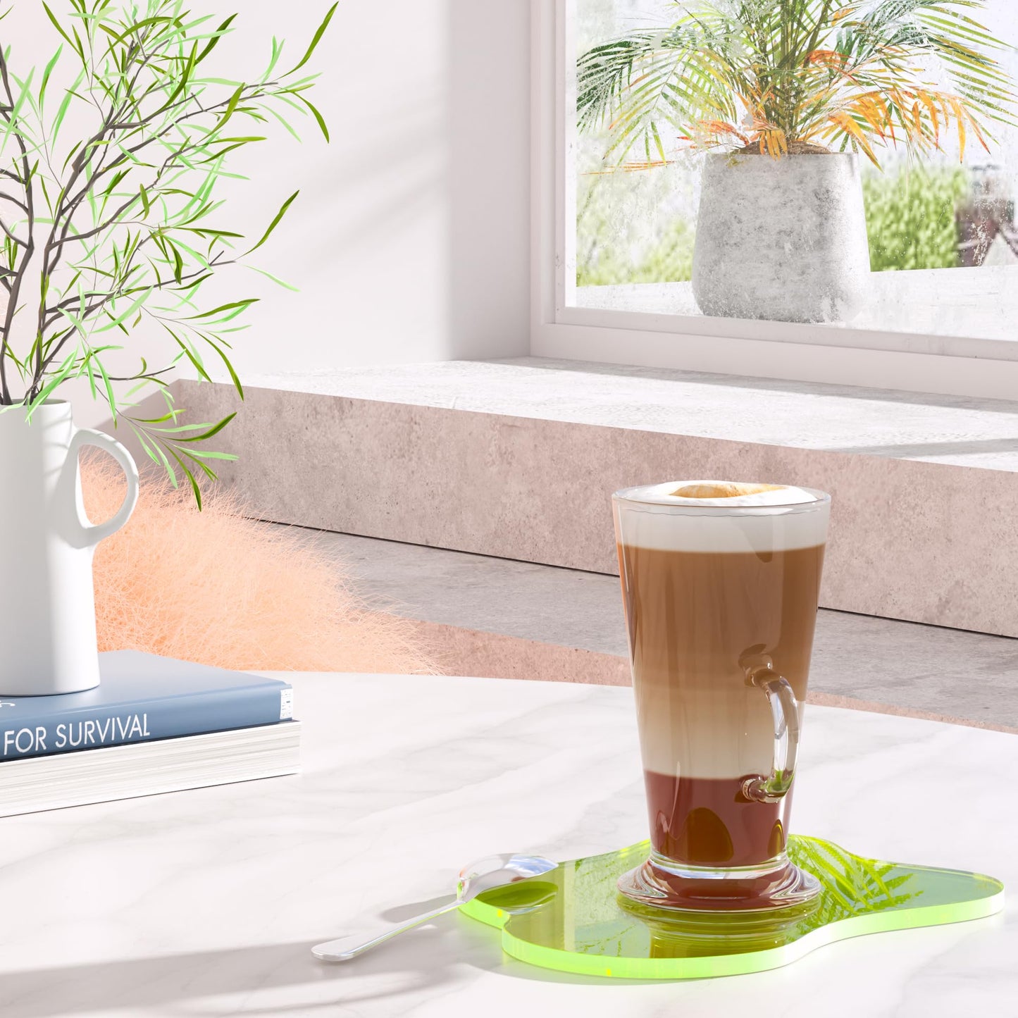 Leadiy Acrylic Coaster for Desk, Clear Bar Drink Coaster, Clear Cloud Shape Coffee Cup Coaster, Perfect for Tabletop Protection and Accessories Display.