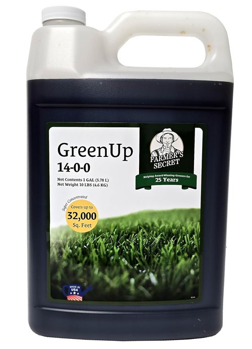 Farmer’s Secret Greenup Fertilizer - Super Concentrated High Nitrogen Formula - 128oz for Lush Lawns & Turfs