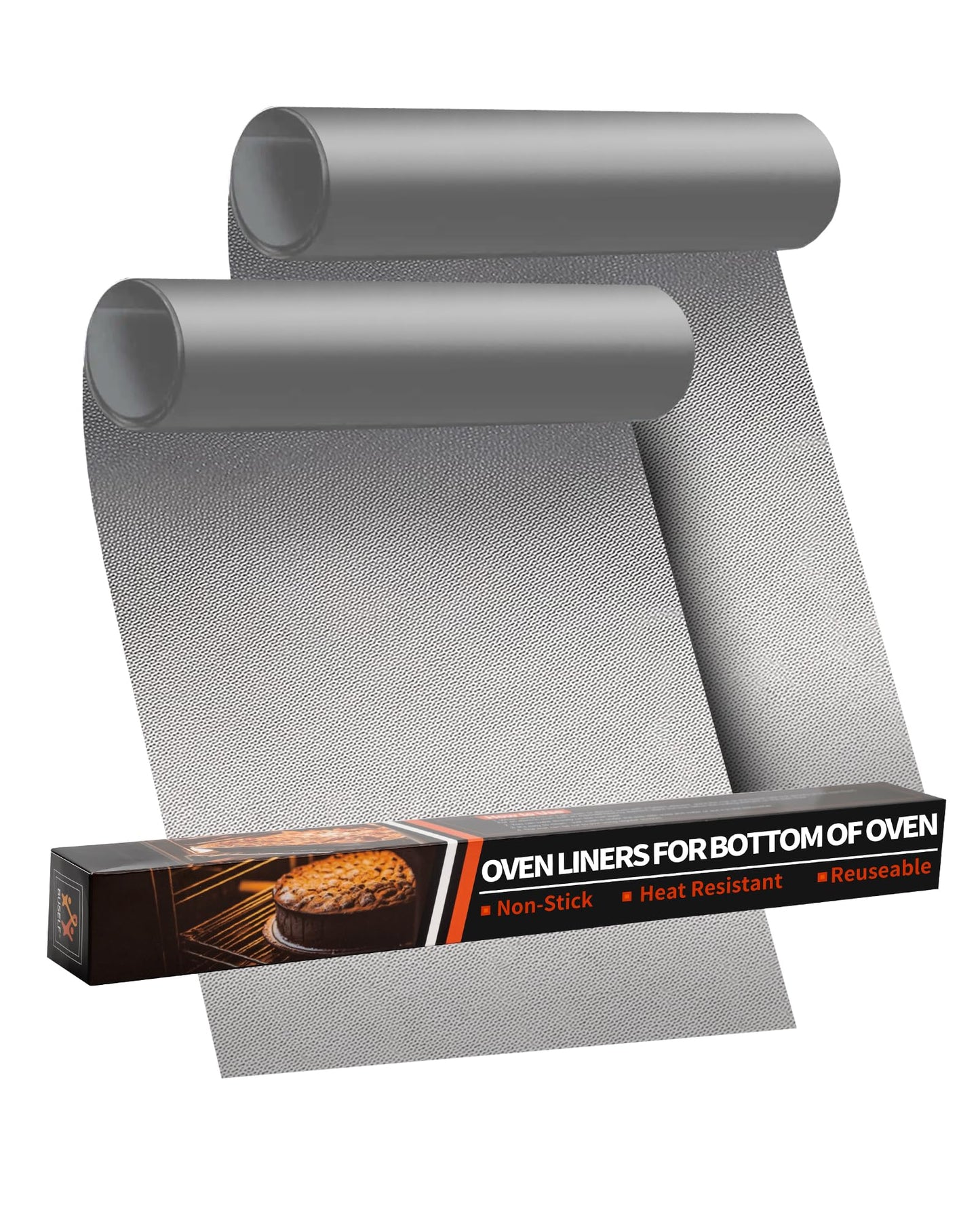 Oven Liners for Bottom of Oven - 2 Pack Large Heavy Duty Oven Mats, 17"x 25" Reusable Matt Liner for Electric, Gas, Toaster Ovens & Grills, BPA & PFOA Free, Kitchen Essentials, Silver
