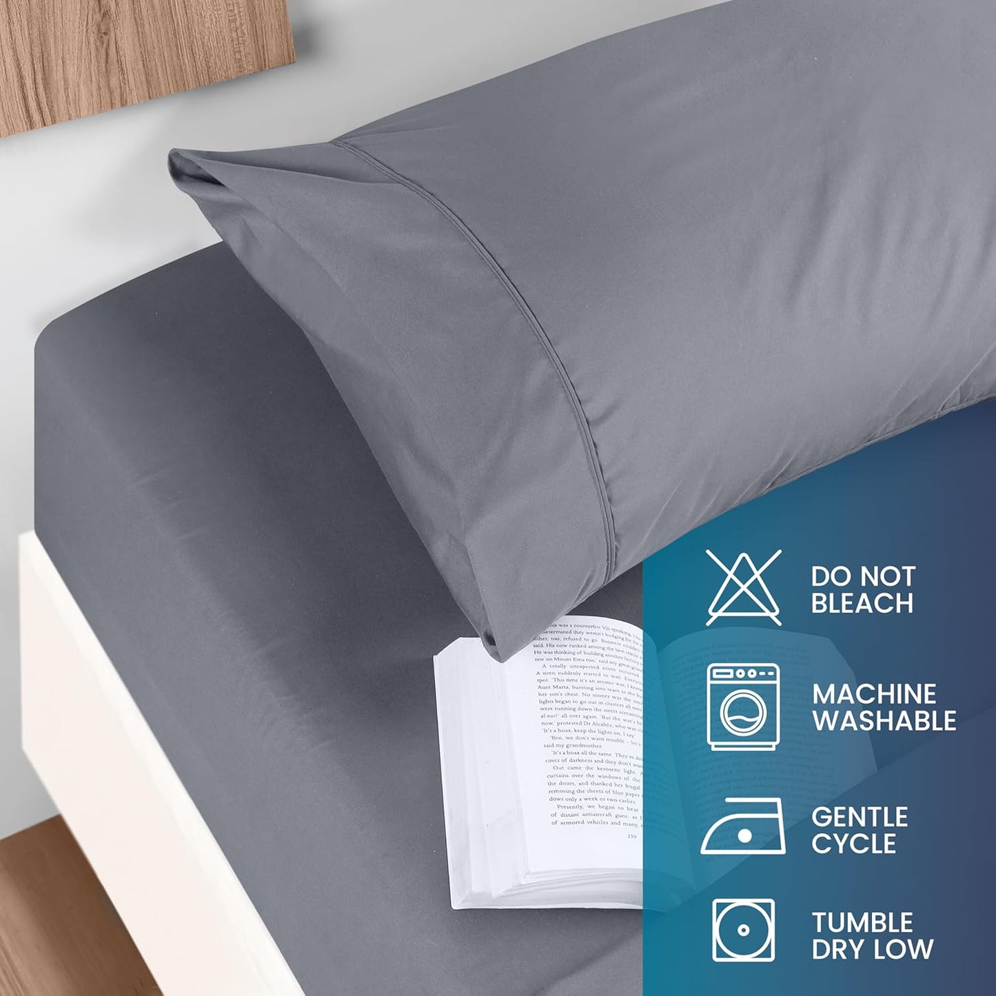 Utopia Bedding Twin Size Sheet Set - Soft Brushed Microfiber - Deep Pocket - Includes Fitted, Flat & Pillow Case (Grey)