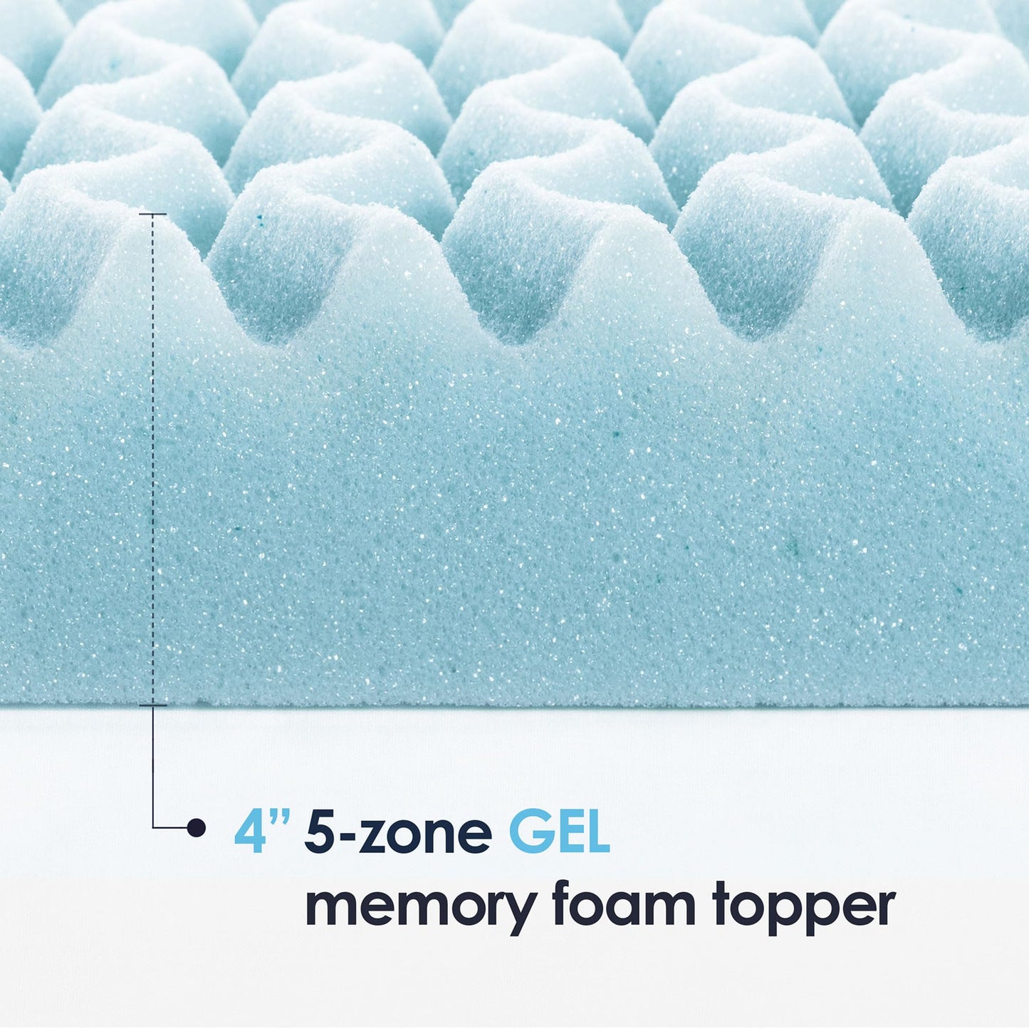 Mellow 4 Inch 5-Zone Memory Foam Mattress Topper, Cooling Gel Infusion, Twin