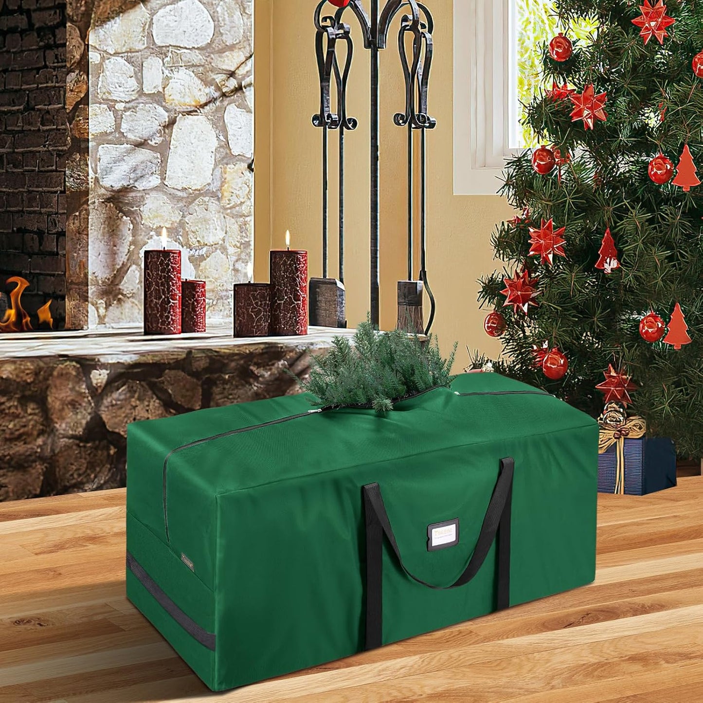 BALEINE Christmas Tree Storage Bag - Heavy Duty 900D Oxford Fabric, Extra Large with Dual Zippers & Reinforced Handles | Green