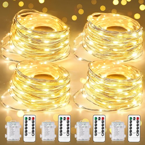 Fairy Lights | 33Ft Battery Operated 100 LED Twinkle Lights with Remote & Timer - Waterproof for DIY Decor