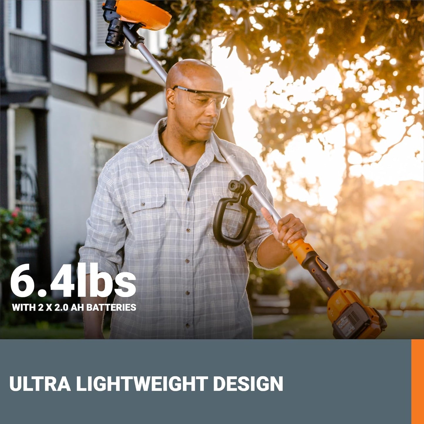 WORX 13'' Cordless String Trimmer - 40V Electric Weed Eater with Dual-Exit Cutting Head & 2 Batteries