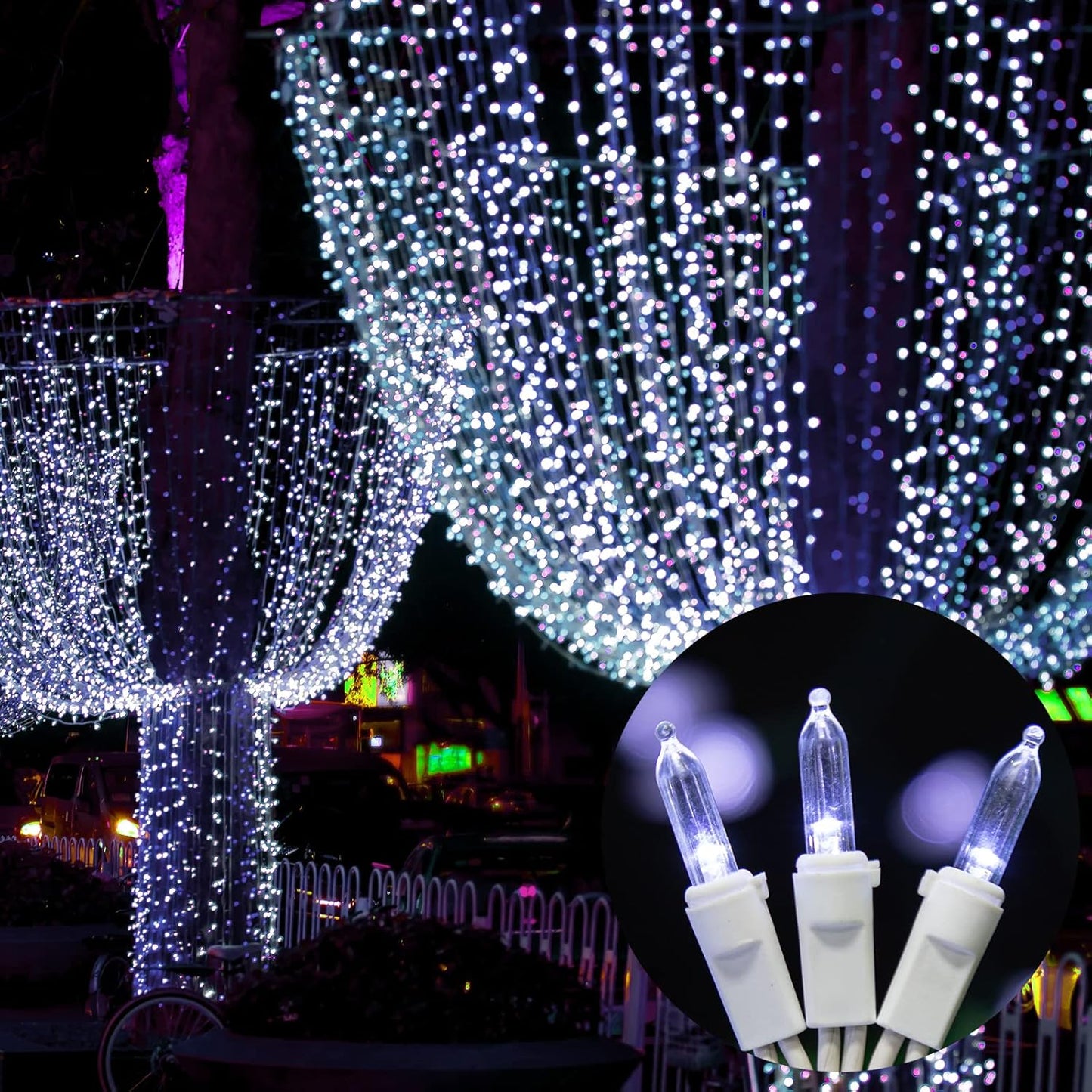 LAMPHOME Mini LED String Lights - 21.6FT White Christmas Lights for Indoor/Outdoor Decor
