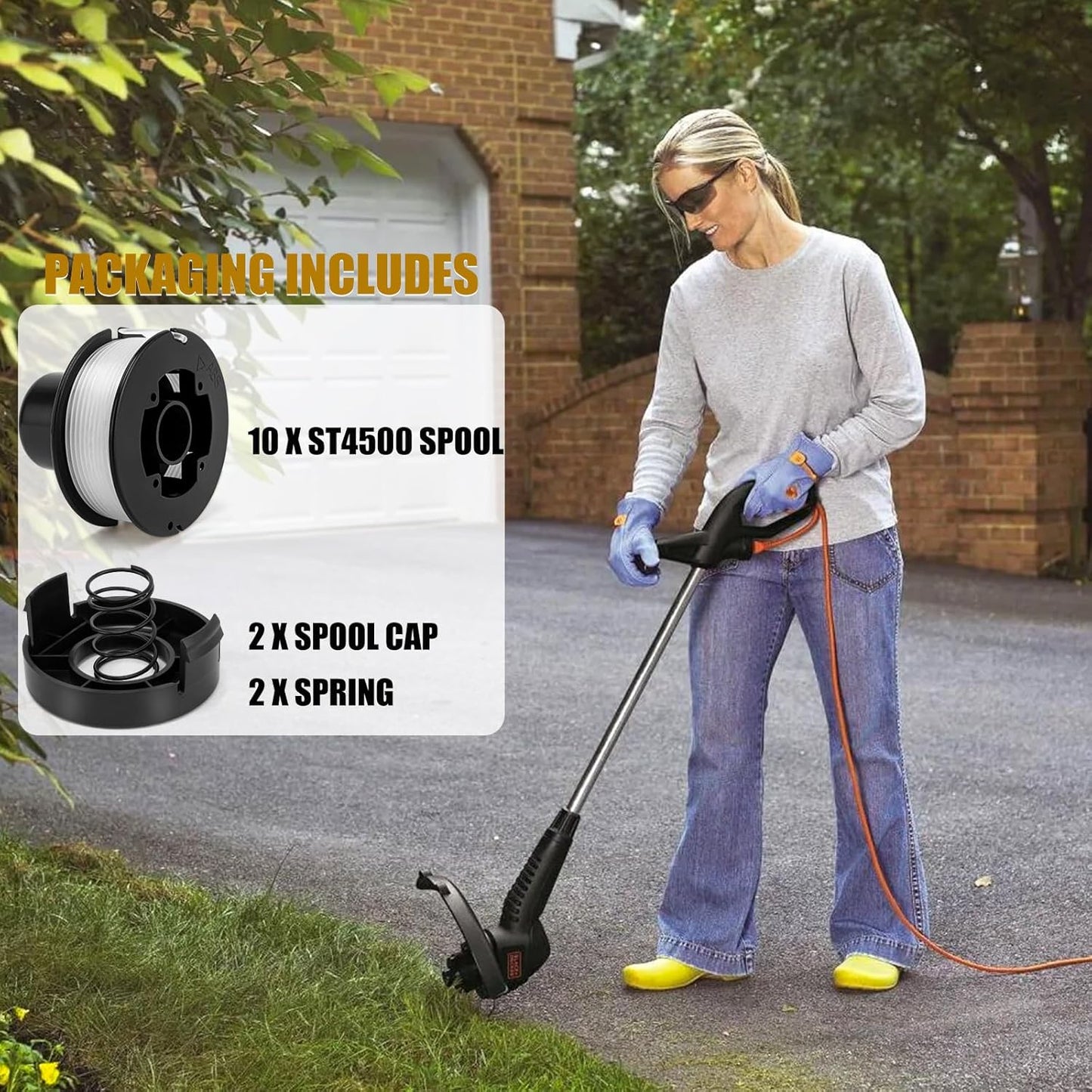 KAKO ST4500 Replacement Spool - 20ft 0.065” Line for Black & Decker Weed Eater | 10+2+2 Pack