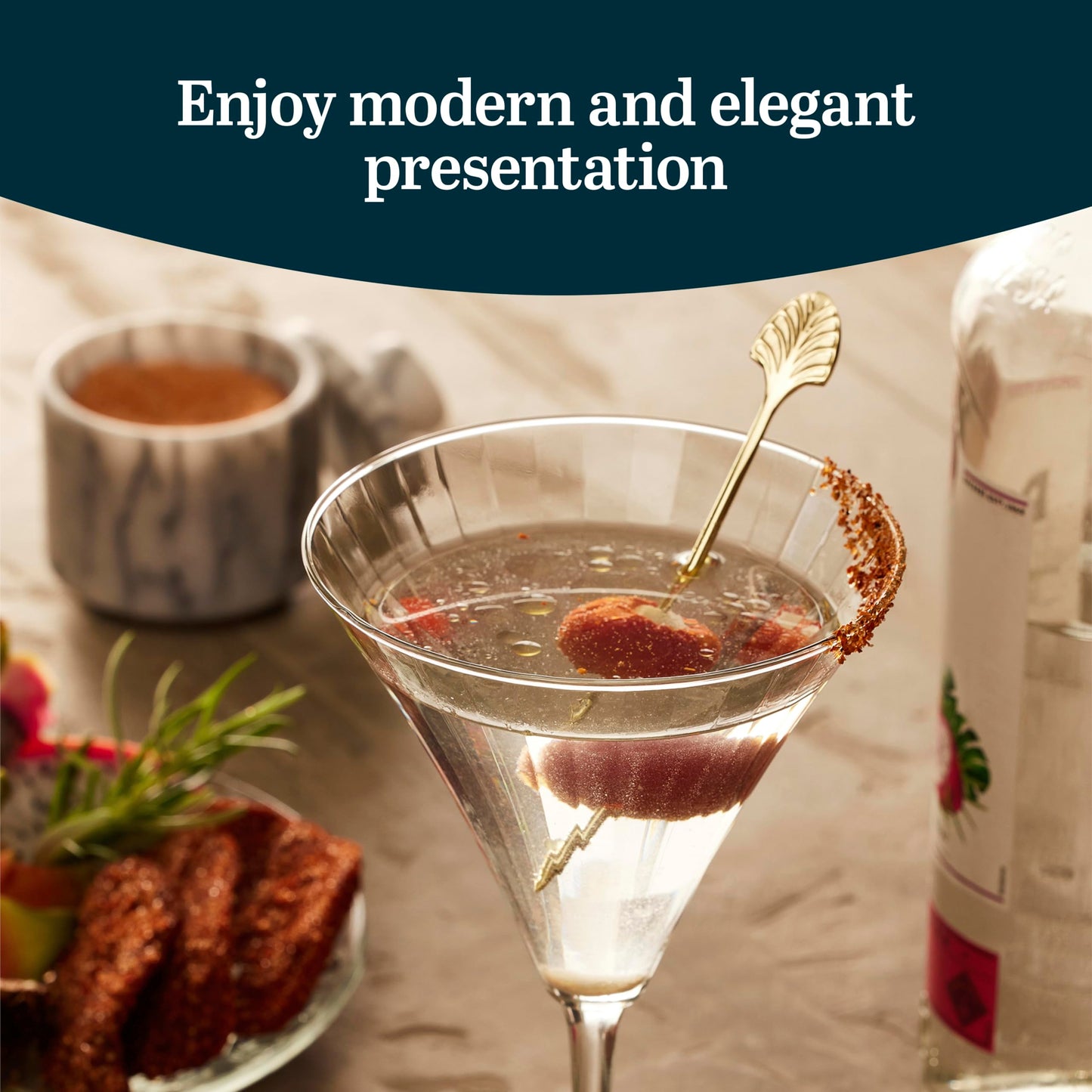 Libbey Paneled Martini Glasses Set of 4, 9.5 Oz Fine Ribbed Modern Martini Glasses, Dishwasher Safe Martini Cocktail Glasses for Cocktail Parties