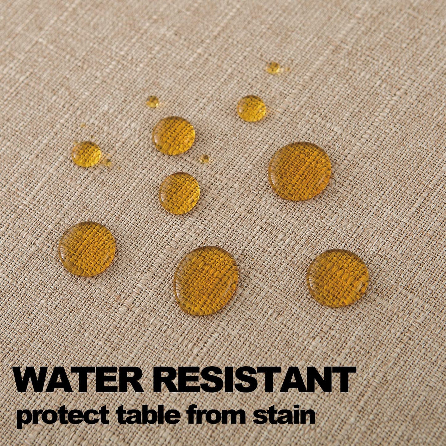 NLMUVW 48 Inch Square Linen Tablecloth - Burlap Textured Table Cloth Water Resistant Farmhouse Decorative Table Cover for Dining Kitchen Card