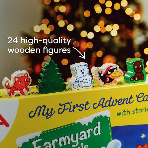 HABA My First Advent Calendar - Farmyard Themed Wooden Animals for Kids | Reusable Christmas Fun