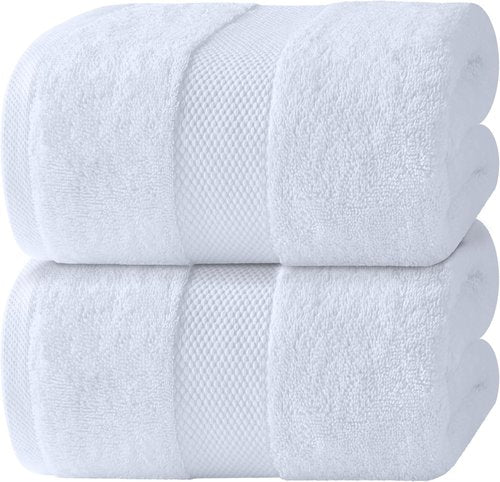 Hotel Collection White Luxury Bath Sheets - Extra Large 35x70 Inch, 700 GSM Turkish Cotton, Highly Absorbent | 2 Pack