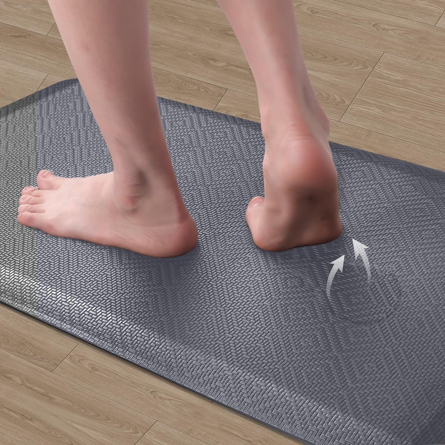 Mattitude Kitchen Mat Cushioned Anti-Fatigue Floor Mat Water Resistant Non-Slip Mats and Rugs Standing and Comfort Desk Mats for House Sink Office Laundry (Grey, 17.3"x28")