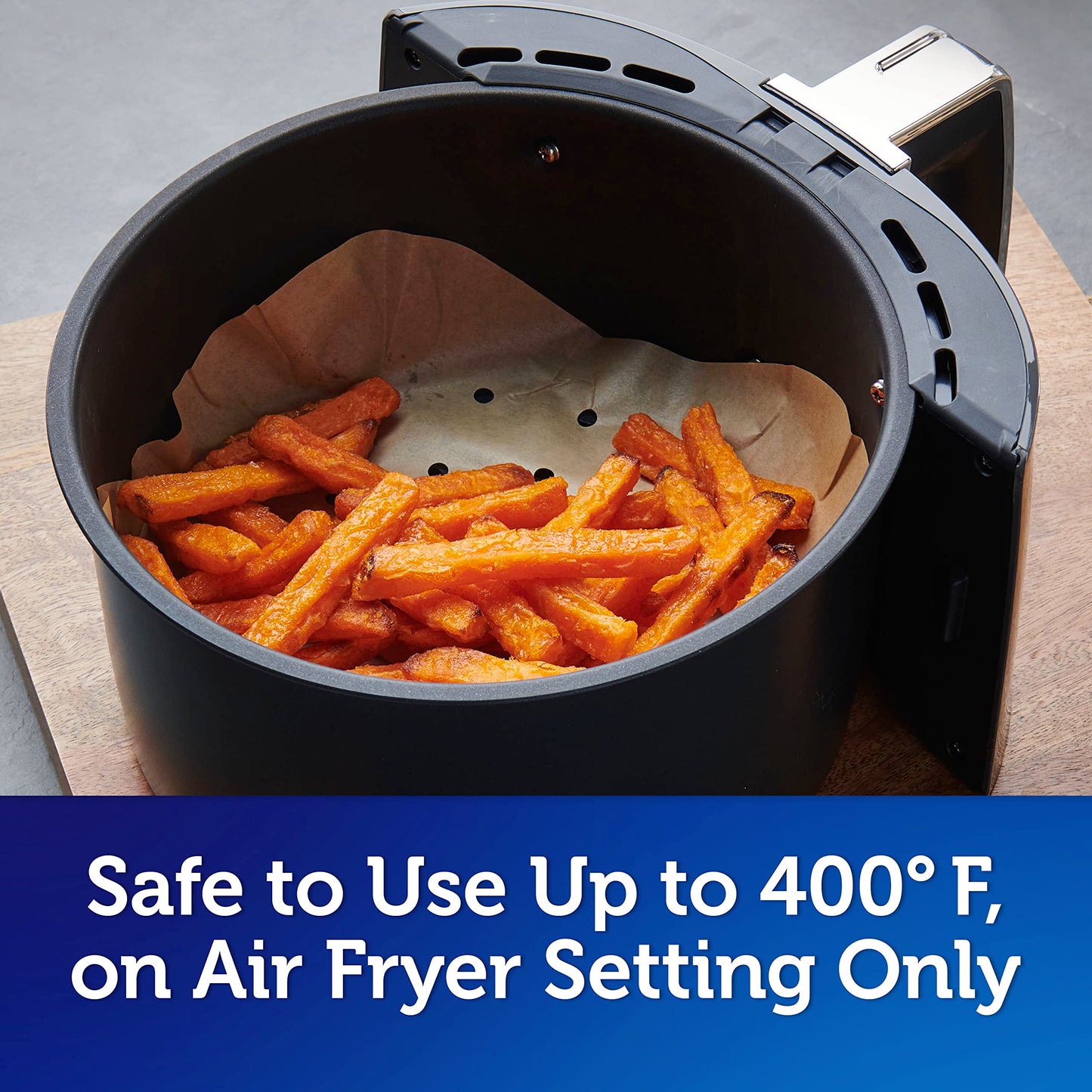Reynolds Kitchens Air Fryer Liners Disposable, Unbleached Parchment Paper Sheets, 50 Count (Pack of 4)