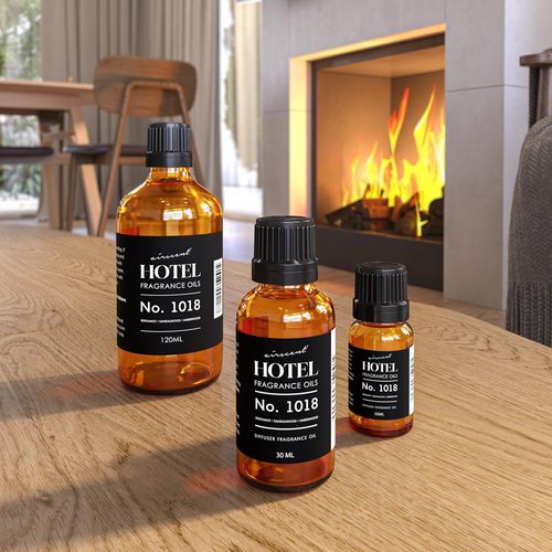 AirScent Hotel Diffuser Oil No. 1018 - Bergamot Sandalwood Amberwood - Premium Fragrance for Diffusers | 10 ml Glass Bottle