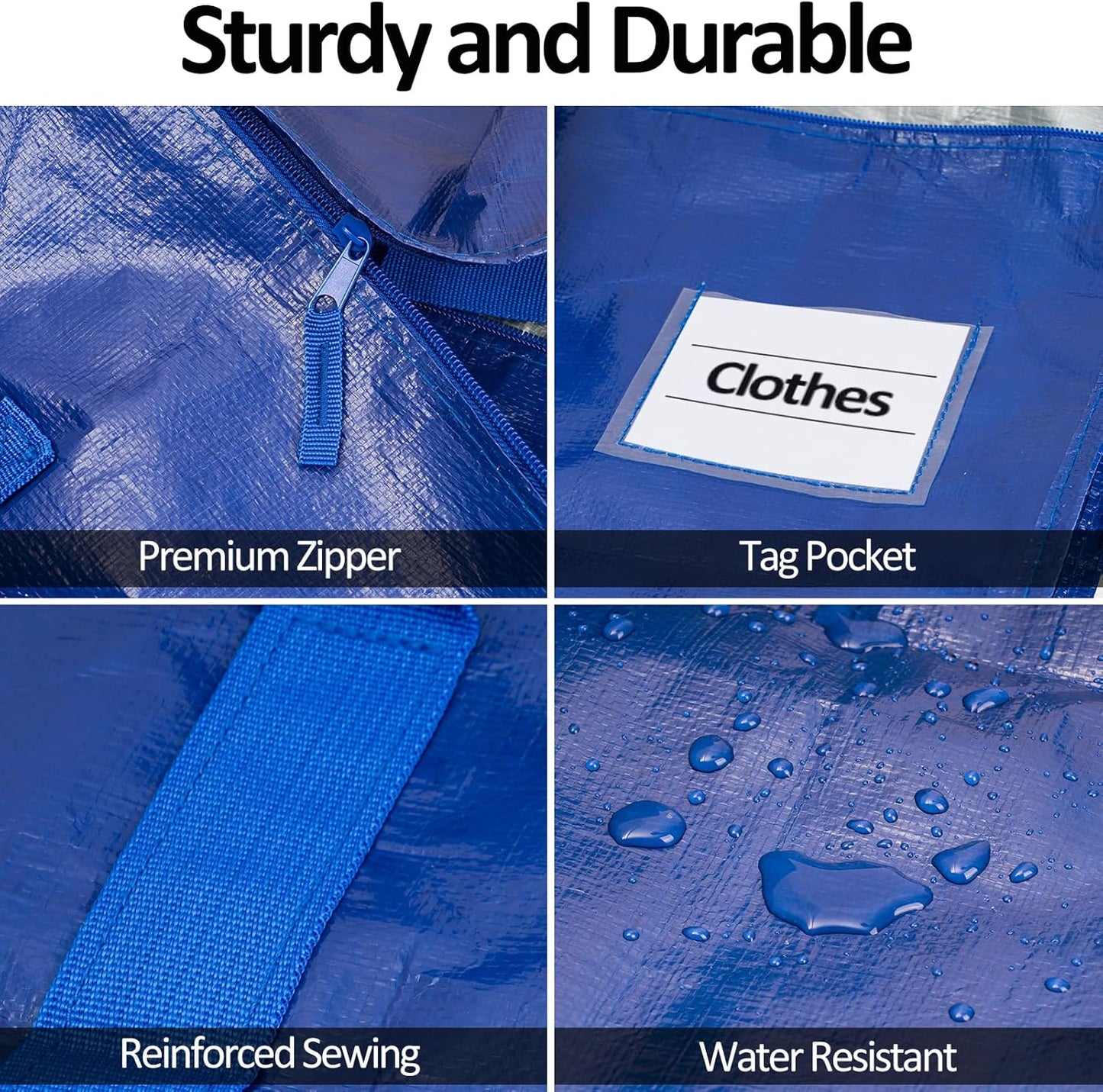 Storage Bags - Waterproof Large Organizer Bags for Clothes & Blankets | 2 Pack, 65LB Capacity