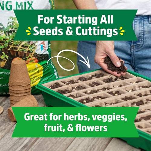 Back to the Roots 3-in-1 Seed Starting Mix - 100% Organic & USA Made, 6 Quarts for Herbs, Veggies & Flowers