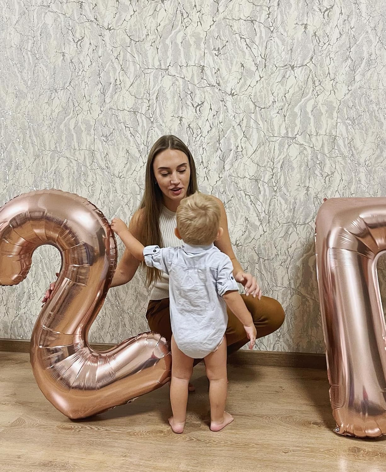 Rose Gold Number 17 Balloon - 40 Inch Birthday Decoration for 17th Birthday Parties